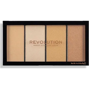 Rozjasňovač Paletka rozjasňovačů Revolution Re-Loaded (Highlighter Palette) odstín Lustre Lights Warm 4 x 5 g