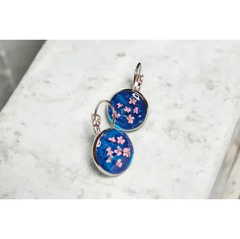 Náušnice Růžový polibek noci