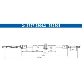 Lanko parkovací brzdy Tažné lanko, parkovací brzda ATE 24.3727-2804.2