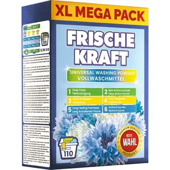 Prací prášek PRACÍ PRÁŠEK 6v1 VÝKONNÝ 5,94 KG UNIVERZÁLNÍ 110 PRANÍ - FRISCHE KRAFT