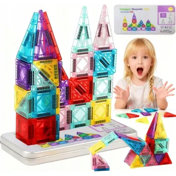 ostatní stavebnice STAVEBNICE MAGNETICKÉ KOSTKY PRO DĚTI K STAVĚNÍ SADA 34 dílků
