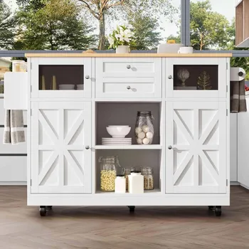 Servírovací stolek Kuchyňský ostrov Servírovací vozík, jídelní skříňka Servírovací vozík Bílý