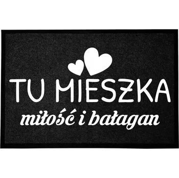 ČERNÁ ROHOŽKA PŘED DVEŘE 60X40CM - LÁSKA A