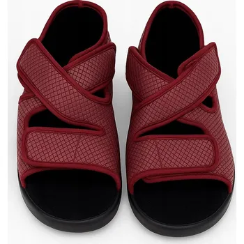 Dámské sandále Ortopedické zdravotní sandály na suchý zip, bordó