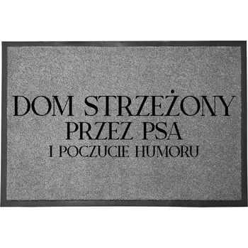 VSTUPNÍ ROHOŽKA ŠEDÁ 40X60 POD DVEŘE S NÁPISEM "DŮM HLÍDÁN PSEM"