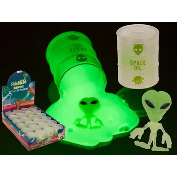 Modelovací hmota Kosmický Sliz s Figurkou Mimozemšťana, hmota sliz pro děti, Svítí ve Tmě