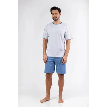 Pánské pyžamo Pánské pyžamo Regina 483 L modré