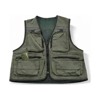 Pánská vesta Pracovní / outdoorová vesta s mnoha kapsami – zelená, lehká, unisex