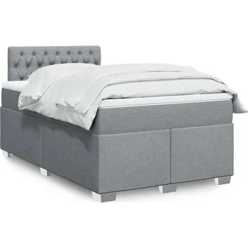 Postel vidaXL Box spring postel s matrací 120x190 cm textil [3285839] Barva: světle šedá