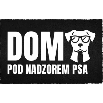 Rohožka KOKOSOVÁ ROHOŽKA ČERNÁ VSTUPNÍ 60X40 VTIPNÁ S HUMOREM POD DOHLEDEM PSA