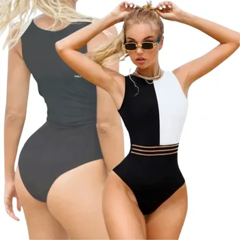 Dámské plavky PLAVKY JEDNODÍLNÉ ZEŠTÍHLUJÍCÍ DÁMSKÉ PLAVKY S PRUHY VELIKOST L