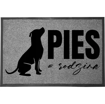 Rohožka ŠEDÁ VSTUPNÍ ROHOŽKA 60X40 POD DVEŘE NA BOTY PES RODINA