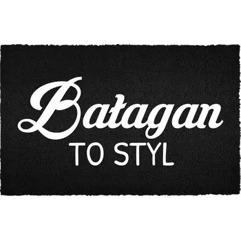 Rohožka KOKOSOVÁ ROHOŽKA ČERNÁ VSTUPNÍ 60X40 CM - HUMOR: JE MŮJ STYL