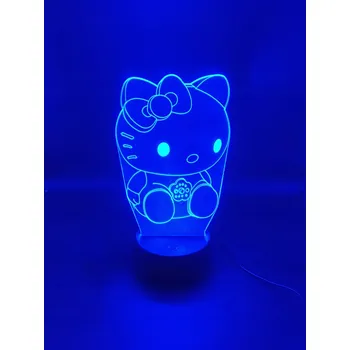 Lampička LED Lampička Hello Kitty Dálkový Ovladač Jméno s Věnováním