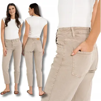 Dámské džíny Dámské džíny s vysokým pasem a rovnými nohavicemi, stylové MORAJ, velikost 38