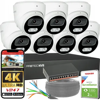 IP kamera Monitorovací sada 7 IP kamer 8Mpx 4K POE Switch PoE Detekce HDD 2TB