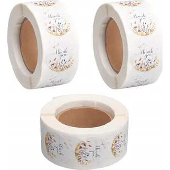 Speciální papír Samolepky Štítky Děkujeme (Thank You) Papírové 25mm 500ks/role, 3 role