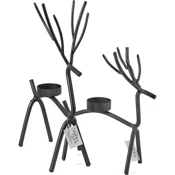 Kukla Homebound by Kolony - Svícen na čajovou svíčku - jelen - malý - černý 79659 Nové zboží