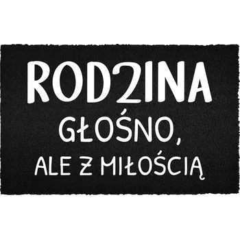 Rohožka KOKOSOVÁ ROHOŽKA ČERNÁ VSTUPNÍ 60X40 CM - HUMOR, RODINA, HLASITÁ