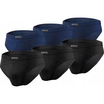 Slipy 6-BALENÍ Pánské slipy SM03 micromodal slipy ploché švy Černé Tmavě modré XL