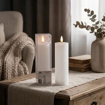 Svíčka LED svíčka válec MONDEX IDALIA 5 × 15 cm bílá