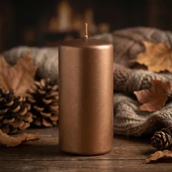 Svíčka Parafínová válcová svíčka ARTMAN OPAL MET MAT 7 × 17,5 cm hnědá