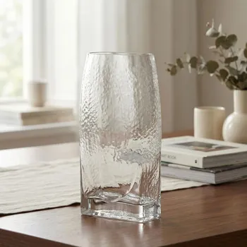 Váza Váza s texturou MONDEX SERENITE 13 × 7 × 27,5 cm čirá