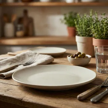 Talíř Talíř jídelní MONDEX BASIC NATURE 28 cm krémový kropenatý