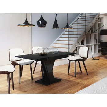 Jídelní stůl Obdélníkový rozkládací stůl Meblini 80 x 120 x 75 cm černý