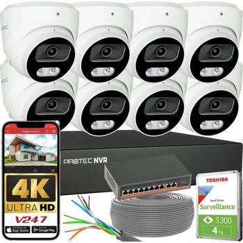 IP kamera Sada pro monitorování 8 IP kamer 8 Mpx 4K POE Switch PoE Detekce HDD 4TB