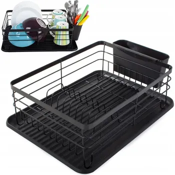 Organizace kuchyně VELKÝ ODKAPÁVAČ NA NÁDOBÍ STOJÍCÍ ODKAPÁVAČ S TÁCEM NA TALÍŘE A PŘÍBORY