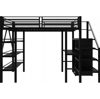Dětská postel Patrová postel Arhatreya 6.94283E+12 140 x 200 cm černá