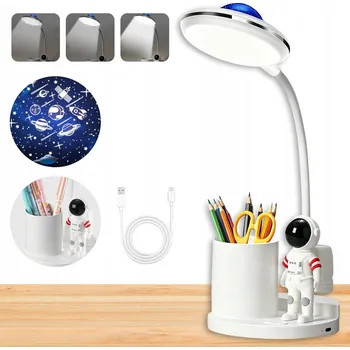 Lampička LED Noční Lampa s 360° Regulací, Držákem na Propiska a Projekcí Hvězd