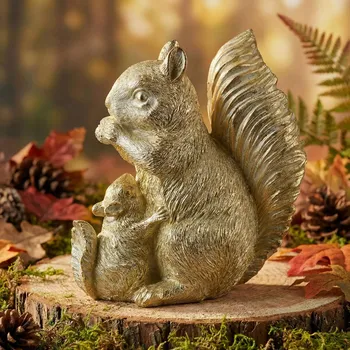 Figurka veverka MONDEX VIVER 15×8×18 cm zlatá