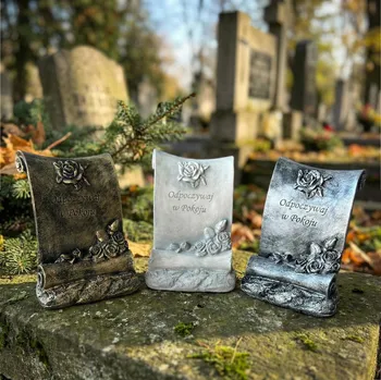 Figura s nápisem Odpočívej v pokoji MONDEX 8 × 13 × 18,5 cm zlatá