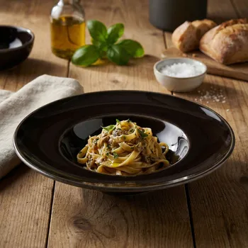 Talíř Talíř na těstoviny a polévku MONDEX BASIC NATURE 27 cm 370 ml tmavě hnědý