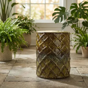 Jídelní židle Keramická stolička MONDEX MADIE 38 × 38 × 48 cm hnědo-zelená