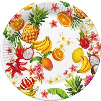 Talíř TALÍŘKY HAVAJSKÉ HAVAJ KVĚTY OVOCE PÁRTY 18CM