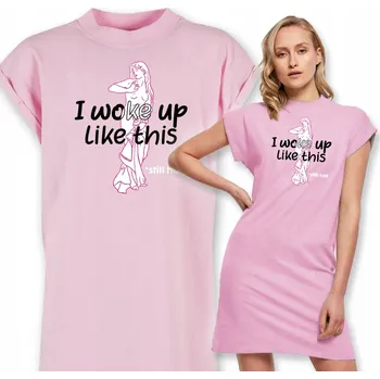 Dámské pyžamo Dámské pyžamo růžové | Košile Noční Pohodlné, módní I WOKE UP LIKE THIS - S
