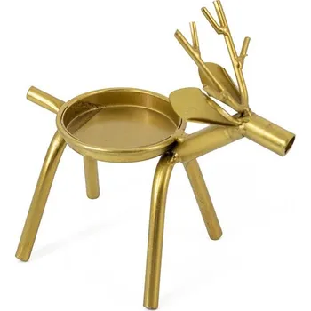 Kukla Homebound by Kolony - Stojan na čajovou svíčku - Jelen - 16x16x8cm - zlatá 79598 Nové zboží