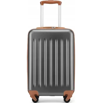 Lehký kabinový ABS+PC kufr Kono - šedo-hnědý - 33 L