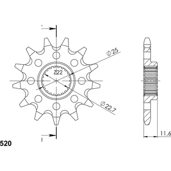 Řetězová sada pro motocykl Řetězové kolečko SUPERSPROX CST-3221:13 13 zubů, 520 POLARIS Trail Blazer 400 2003-2003