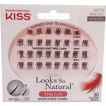 Umělé řasy Syntetické trsy řas Kiss Trio Lash 30 kusů černé
