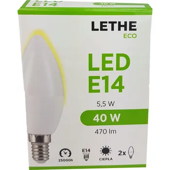 Žárovka LED ŽÁROVKY E14 3000K 5,5W 470LM (ekvivalent 40W) 25 000h 2KS