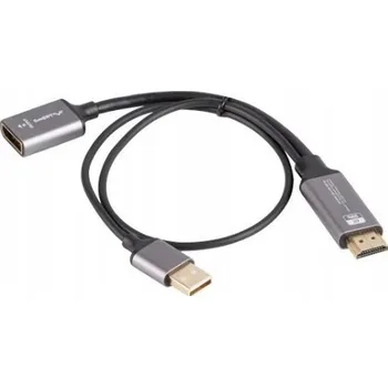 Video kabel Adaptér HDMI na DisplayPort + USB napájení, 4K 60Hz