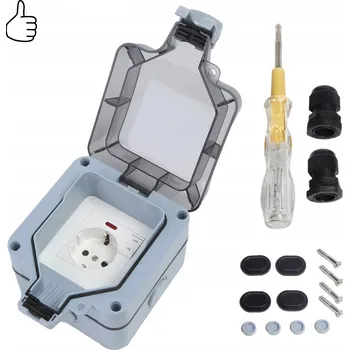 Elektrická zásuvka Voděodolná dvojitá zahradní zásuvka IP66 - Odolná proti nečistotám