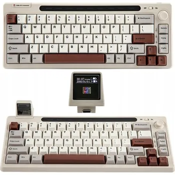 Klávesnice Mechanická klávesnice Epomaker RT65 Wisteria Linear Switch Šedo-Bílá