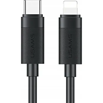 Datový kabel Kabel Usams USB typ C - Apple Lightning 1 m černý