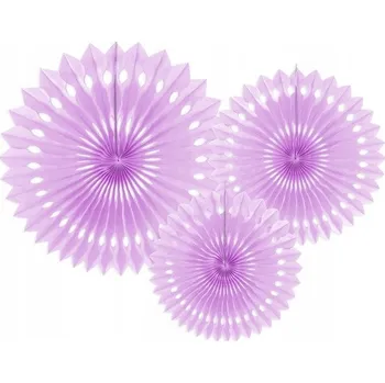 Obraz Závěsné rozety PartyDeco 20-30 cm levandulové, 3 ks