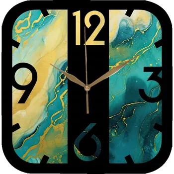 Hodiny Nástěnné hodiny Dekorativní do obýváku Mořský mramor se zlatem 35 cm